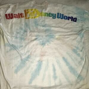 Disney Parks Spirit Jersey Size XL Pastel Blue Tie Dye Multicolor